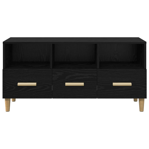 TV-Schrank Schwarz Eichen-Optik 102 cm