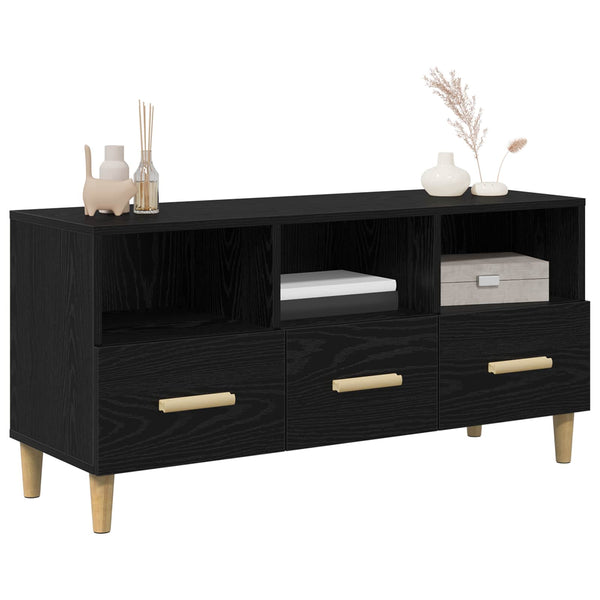 TV-Schrank Schwarz Eichen-Optik 102 cm
