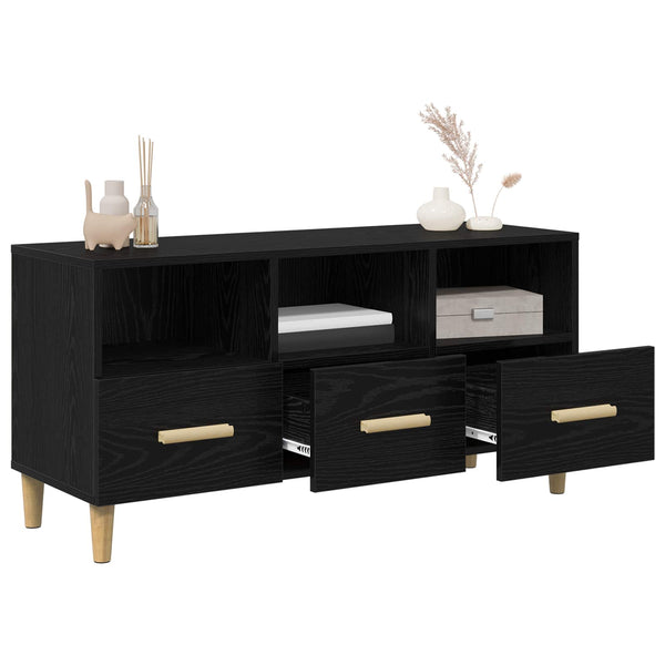 TV-Schrank Schwarz Eichen-Optik 102 cm