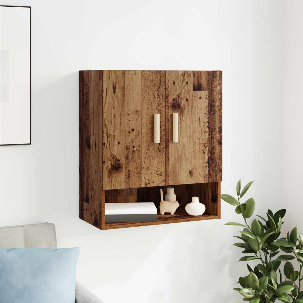 Wandmontierter Wandschrank Altholz
