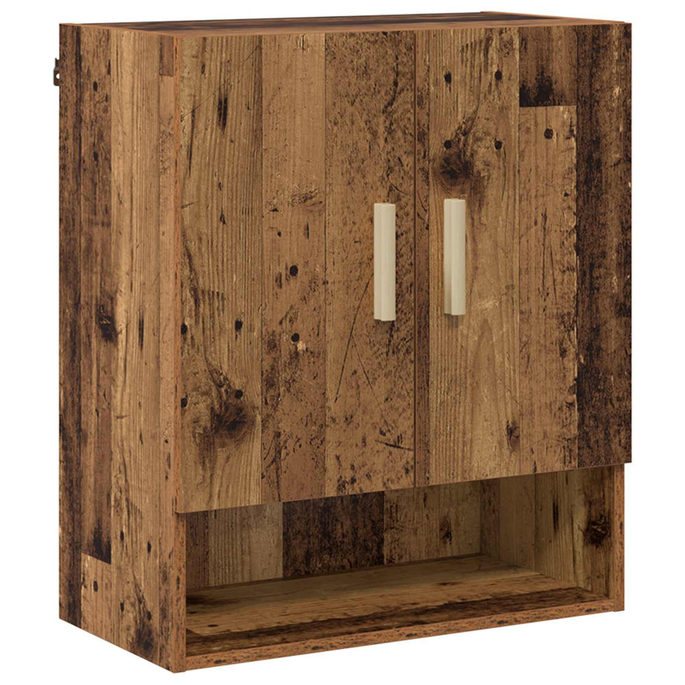 Wandmontierter Wandschrank Altholz