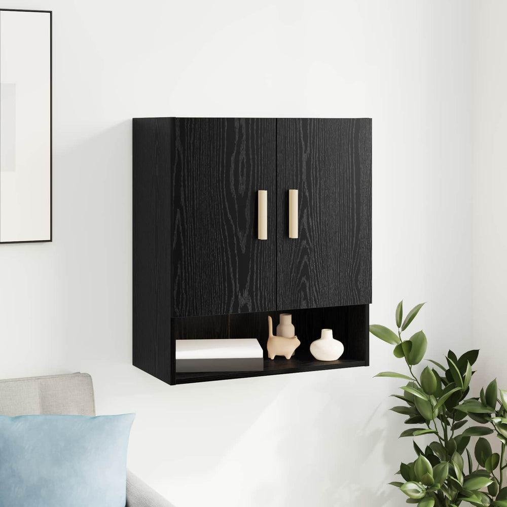 Wandschrank Schwarz Eiche 60x31x70cm
