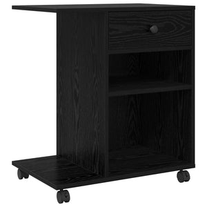 Druckerständer Schwarz Eichenoptik Rollbar