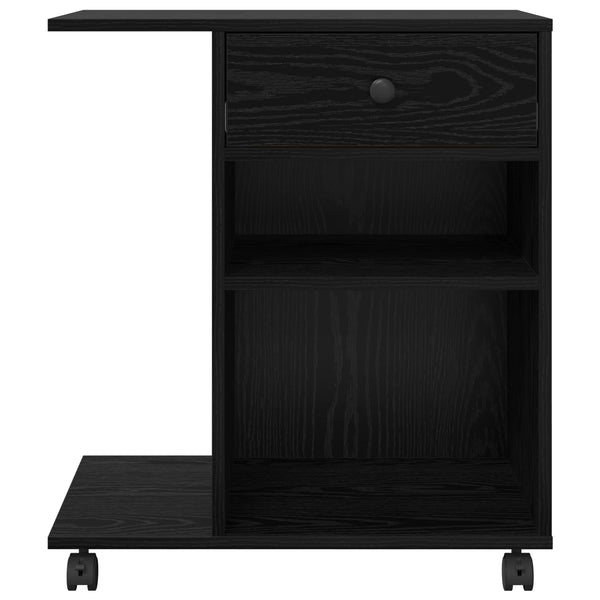 Druckerständer Schwarz Eichenoptik Rollbar