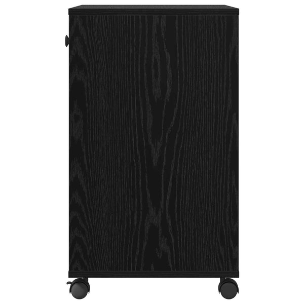 Druckerständer Schwarz Eichenoptik Rollbar