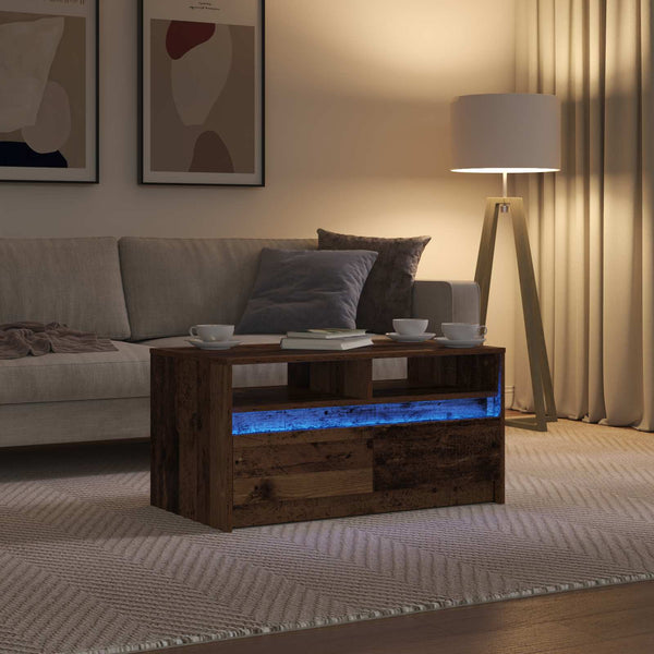 Couchtisch Altholz mit Schubladen 90x50 cm