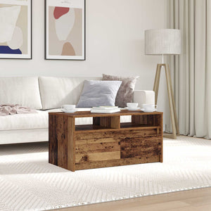 Couchtisch Altholz mit Schubladen 90x50 cm