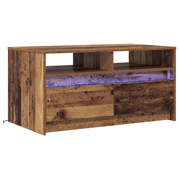 Couchtisch Altholz mit Schubladen 90x50 cm