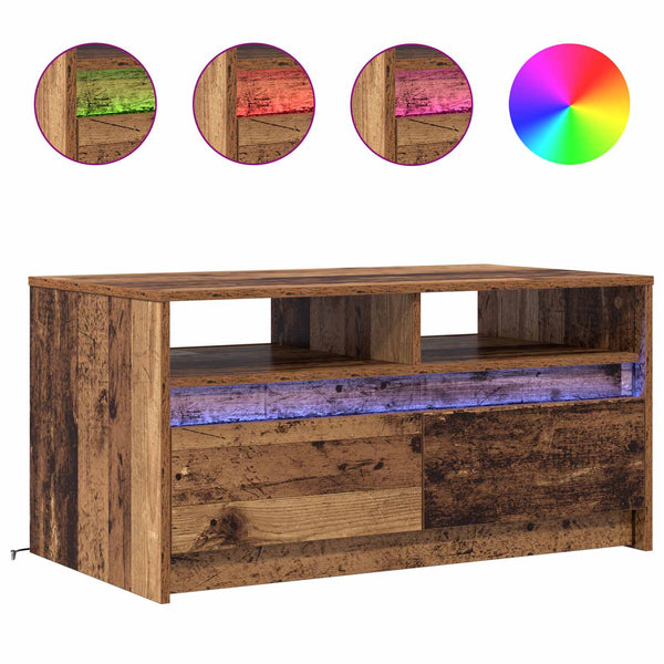Couchtisch Altholz mit Schubladen 90x50 cm