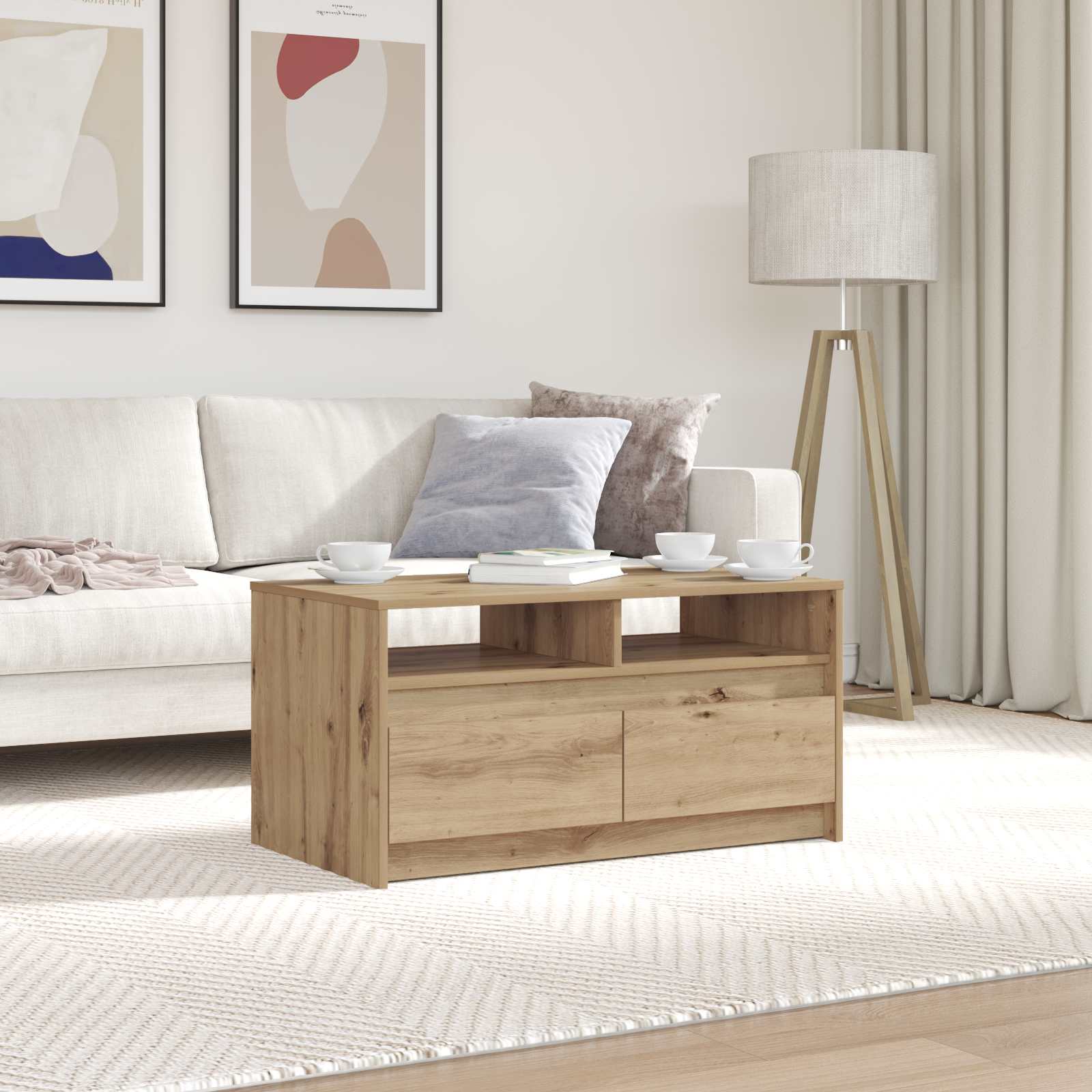 Couchtisch Eiche Optik 90x50 cm