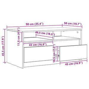 Couchtisch Eiche Optik 90x50 cm