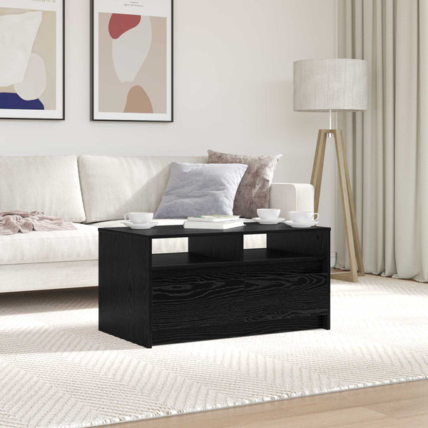 Couchtisch Schwarz Eichenoptik 90x50 cm