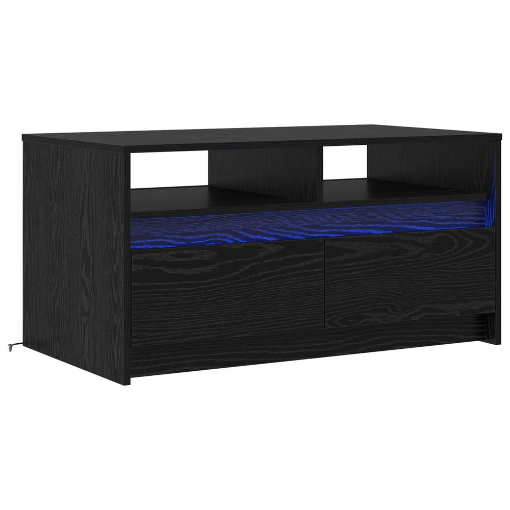 Couchtisch Schwarz Eichenoptik 90x50 cm