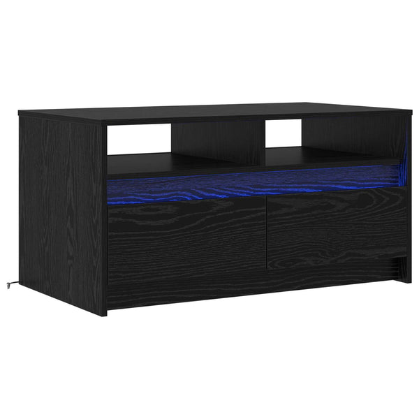 Couchtisch Schwarz Eichenoptik 90x50 cm