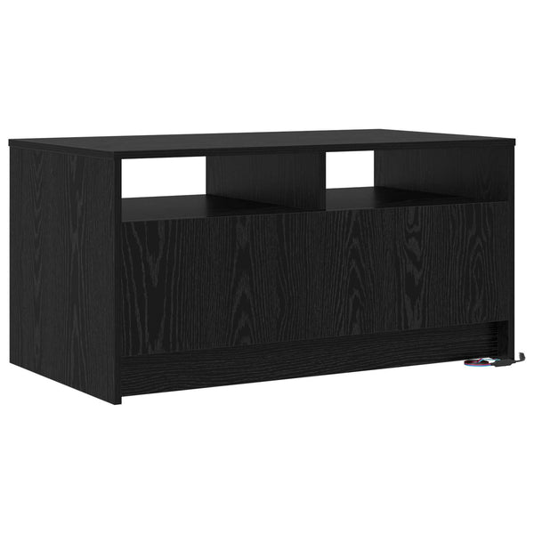 Couchtisch Schwarz Eichenoptik 90x50 cm