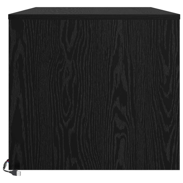 Couchtisch Schwarz Eichenoptik 90x50 cm