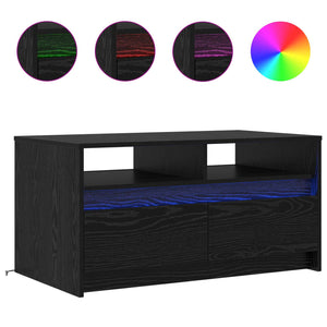 Couchtisch Schwarz Eichenoptik 90x50 cm