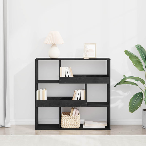 Schwarzes Bücherregal Eichen-Optik, 100 cm