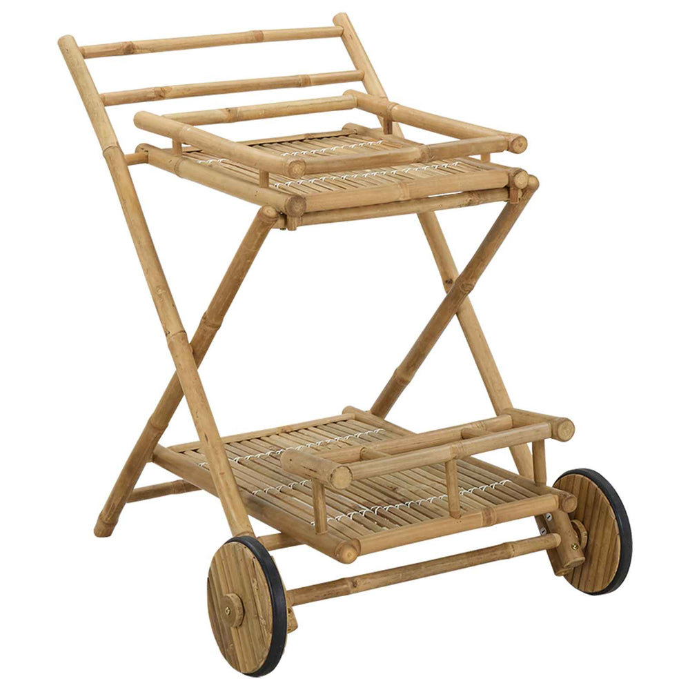 vidaXL Rolling Tea Cart Natural 79 x 67.5 x 84 cm Bamboo