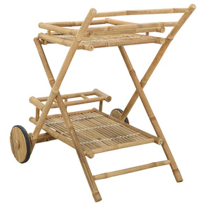 Bambus Teewagen mit Rädern