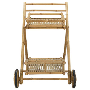 Bambus Teewagen mit Rädern