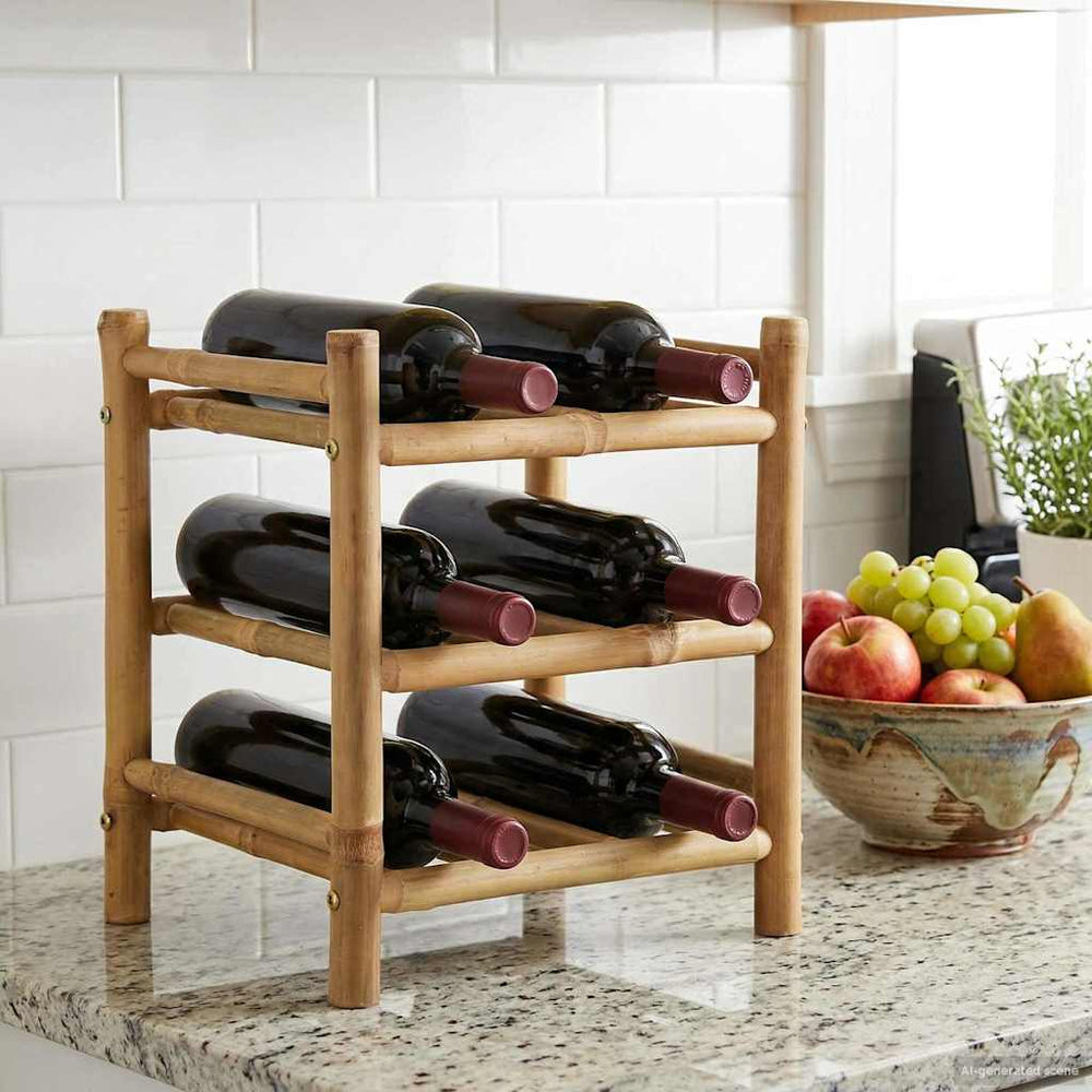 Bambus Weinregal Natur