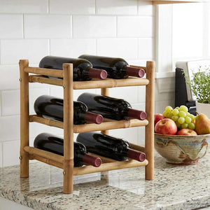 Bambus Weinregal Natur