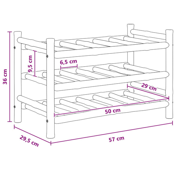 Weinregal Bambus Natur, 57cm