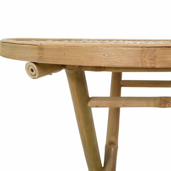 vidaXL Table de jardin nature 80 x 70 cm bambou