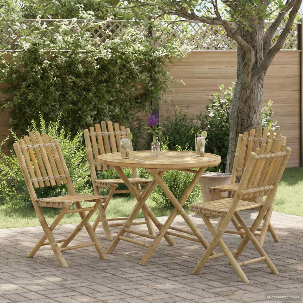 Bambus Gartentisch Natur 80x70 cm