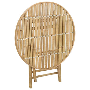 vidaXL Table de jardin nature 80 x 70 cm bambou