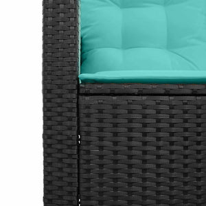 Gartensofa mit Kissen, Schwarz/Türkis