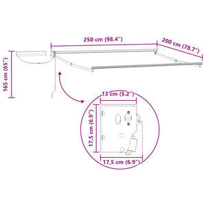 Elektrischer Markisenrahmen Weiß 2,5x2m