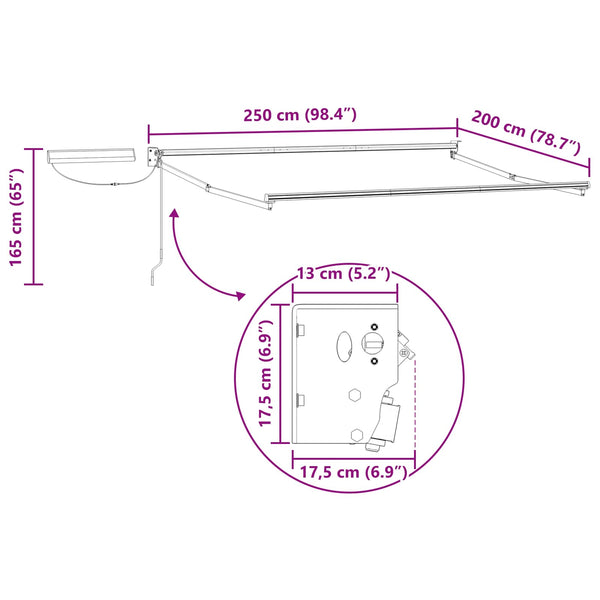 Elektrischer Markisenrahmen Anthrazit 2,5x2m