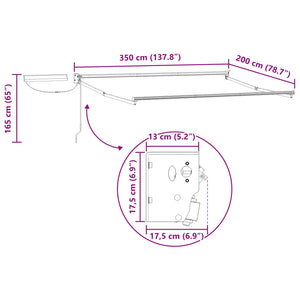 Elektrischer Markisenrahmen Anthrazit 3,5x2m