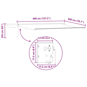 Elektrischer Markisenrahmen Anthrazit 4x2m