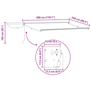 Elektrischer Markisenrahmen Anthrazit 3x2,5m