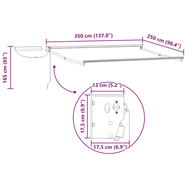Elektrischer Markisenrahmen Anthrazit 3,5x2,5m