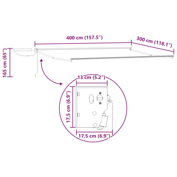 Elektrischer Markisenrahmen Anthrazit 4x3m