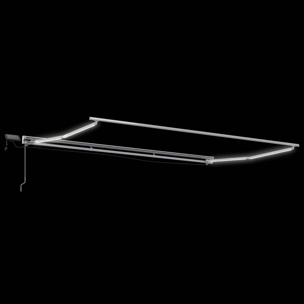Manuelle Markise mit LED, 5x3,5 m, Weiß