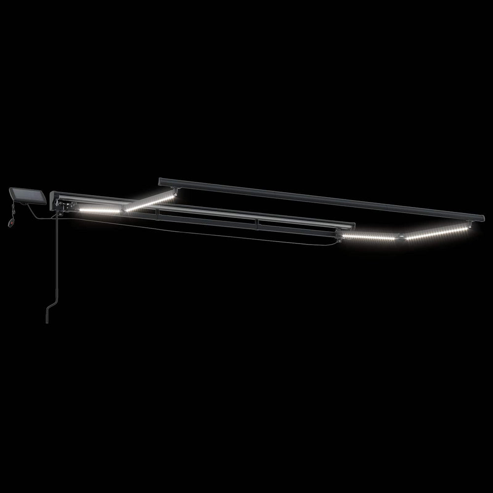 vidaXL Armature de store banne manuelle avec LED Anthracite 2,5 x 2 m Aluminium