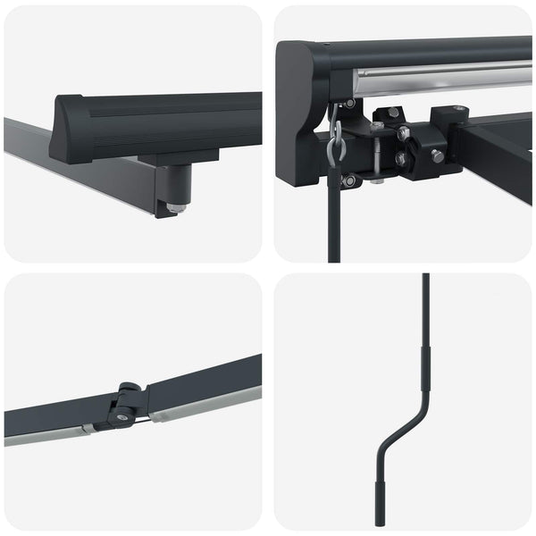 Manuelle Markise mit LED Anthrazit 3x2m