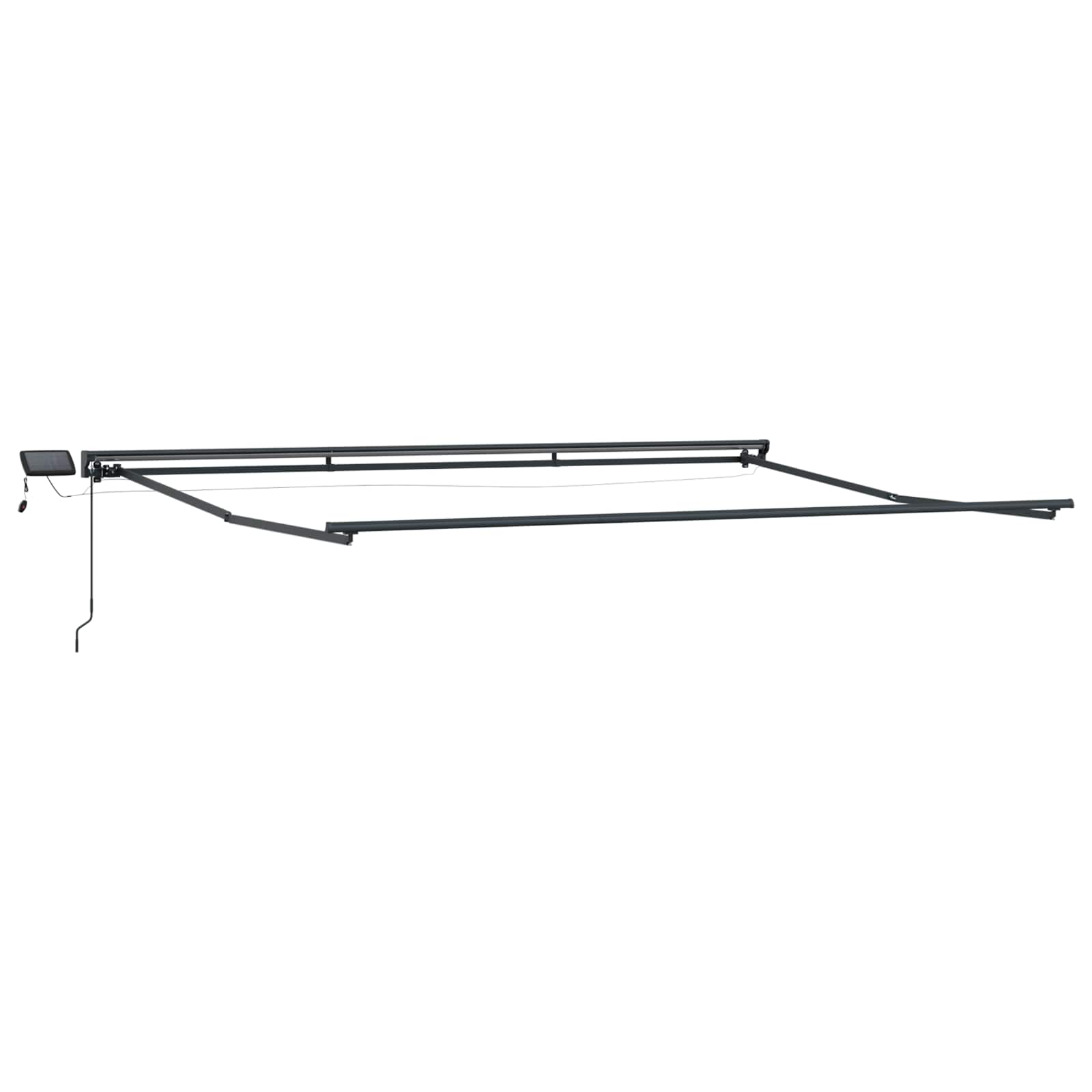 vidaXL Cadre de store banne manuel avec LED anthracite 5 x 3 m aluminium