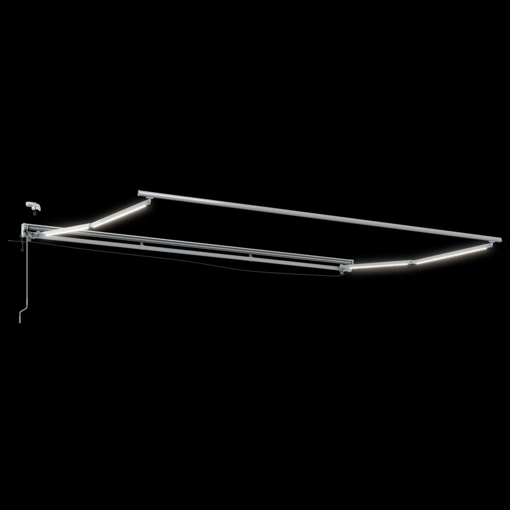 Elektrischer Markisenrahmen mit LED, 4,5x3,5 m, Weiß