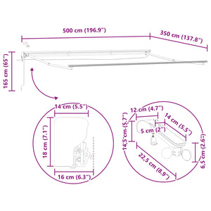 Elektrische Markise mit LED-Beleuchtung 5x3,5m Anthrazit