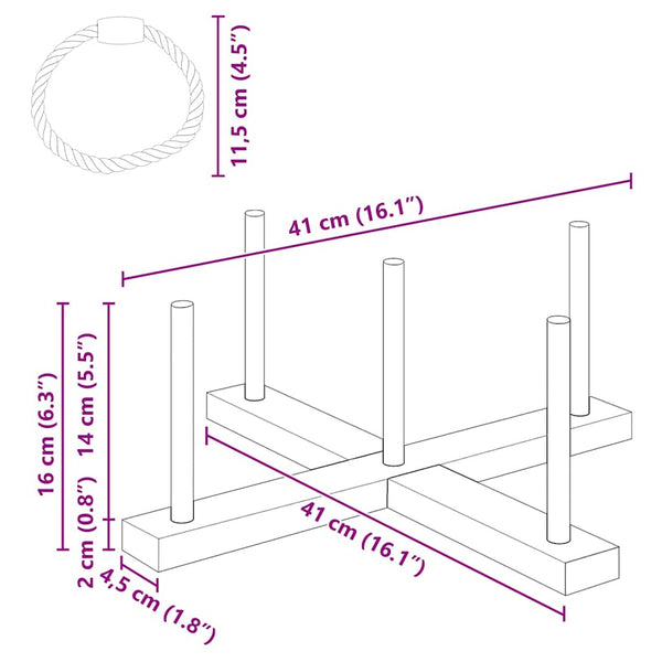 Ringwurfspielset aus Kiefernholz