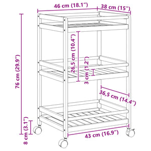 Küchenwagen Bambus Natur 46x38x76cm