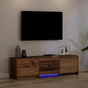 TV-Schrank mit LED Altholz 140 cm