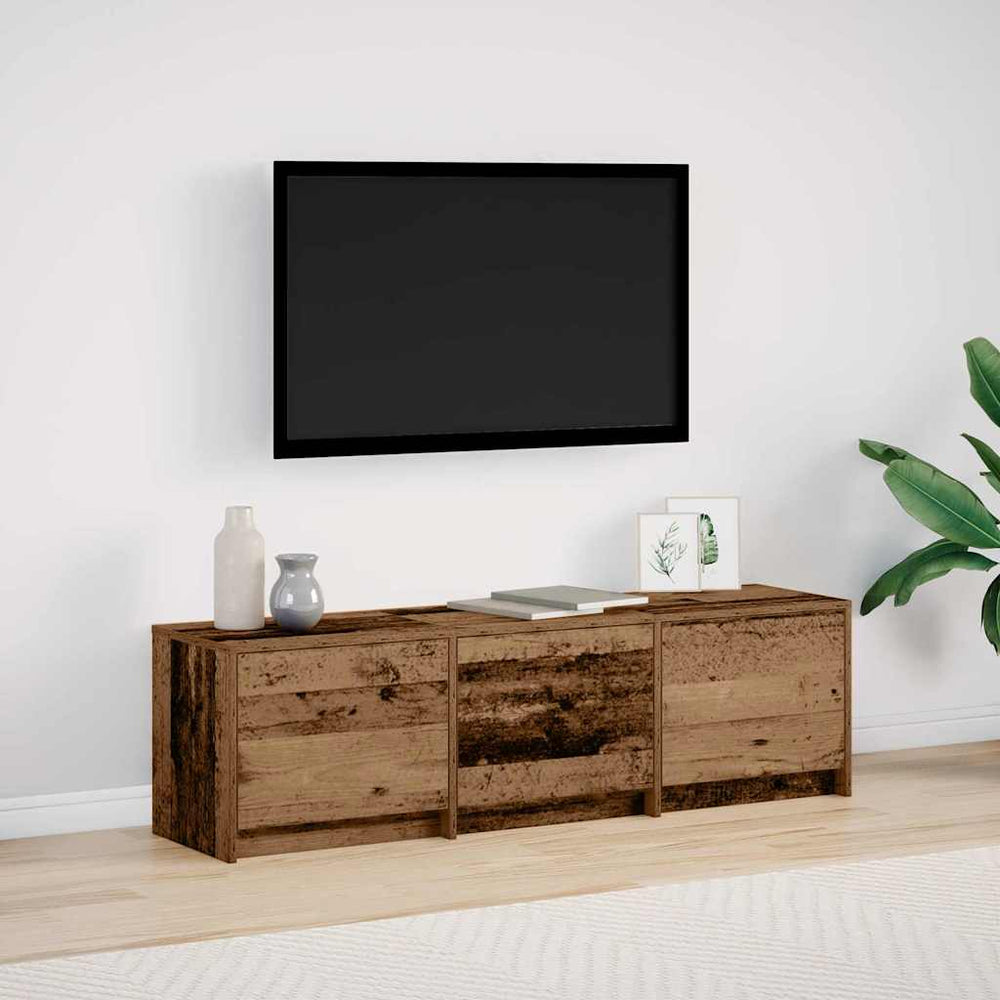 TV-Schrank mit LED Altholz 140 cm