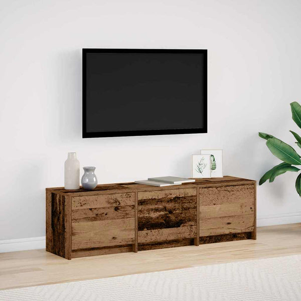 TV-Schrank mit LED Altholz 140 cm
